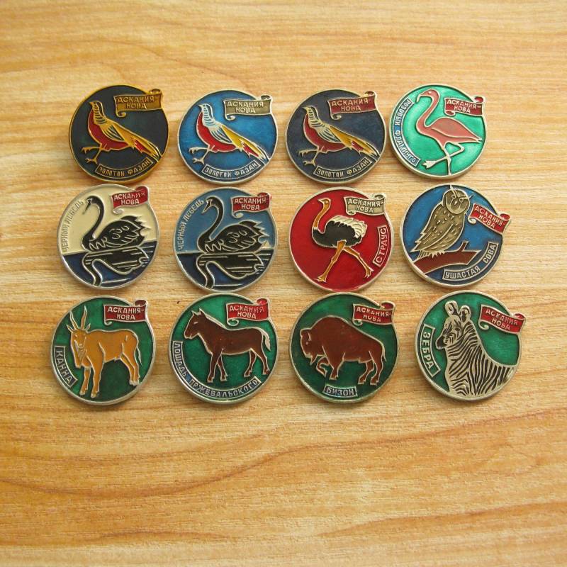 Zoo Pins, Wilde Tier Schwan Pin, Strauß Flamingo Fasan Buffalo Pins Für Kinder, Broschen von MyBootSale