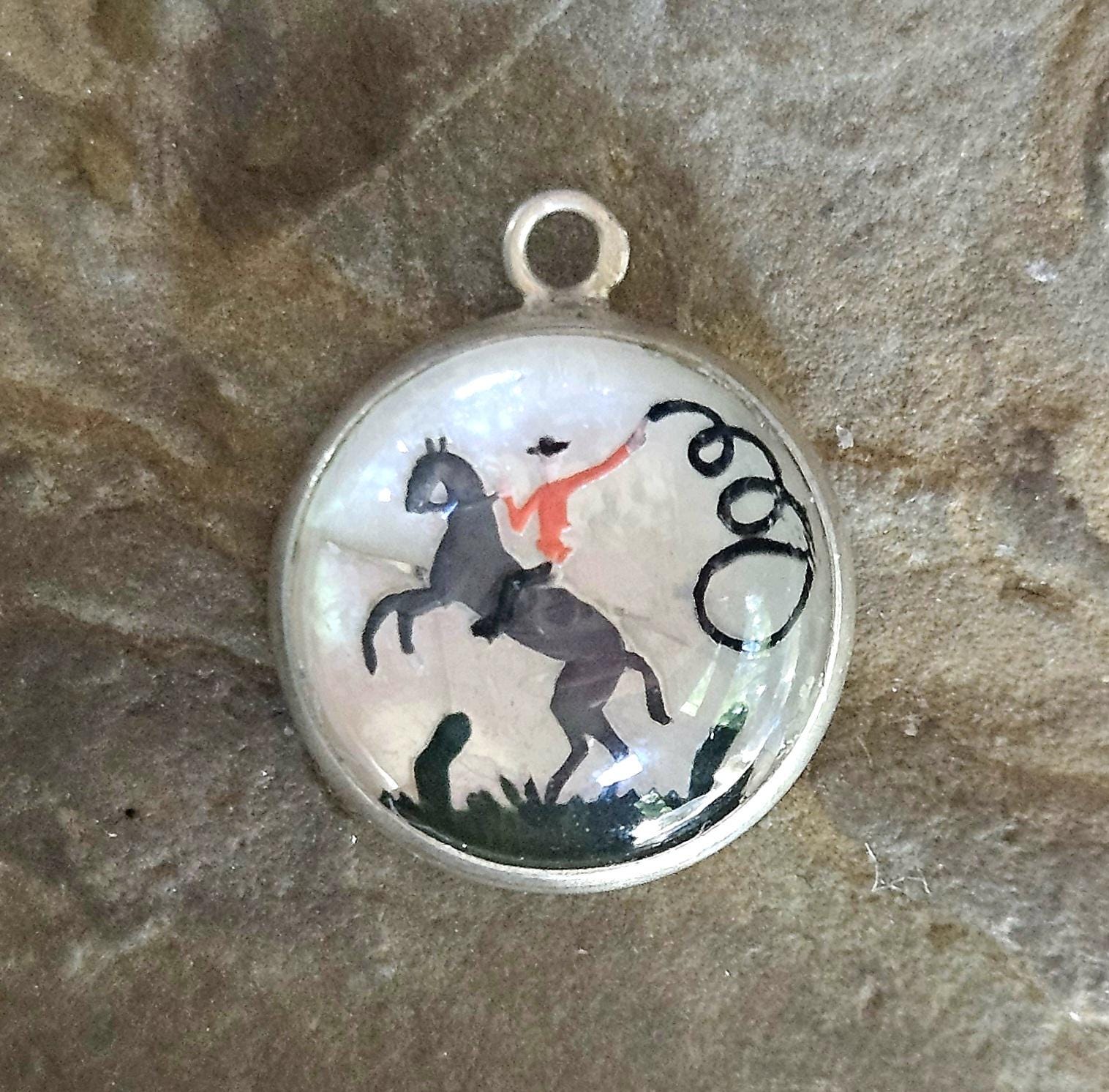 Vintage Sterling Silber Cowboy Anhänger Intaglio Pferd Schmuck Vintage Sterling Silber Cowboy Anhänger Intaglio Pferd Schmuck von MyCharmedLifeStudio