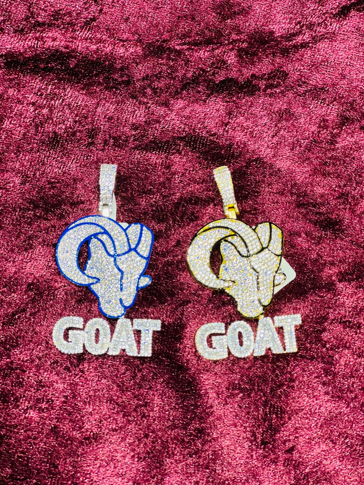 14K Gold Finish Goat Hip Hop Simulierter Diamant Anhänger Mit Kette von MyChoiceStore2012