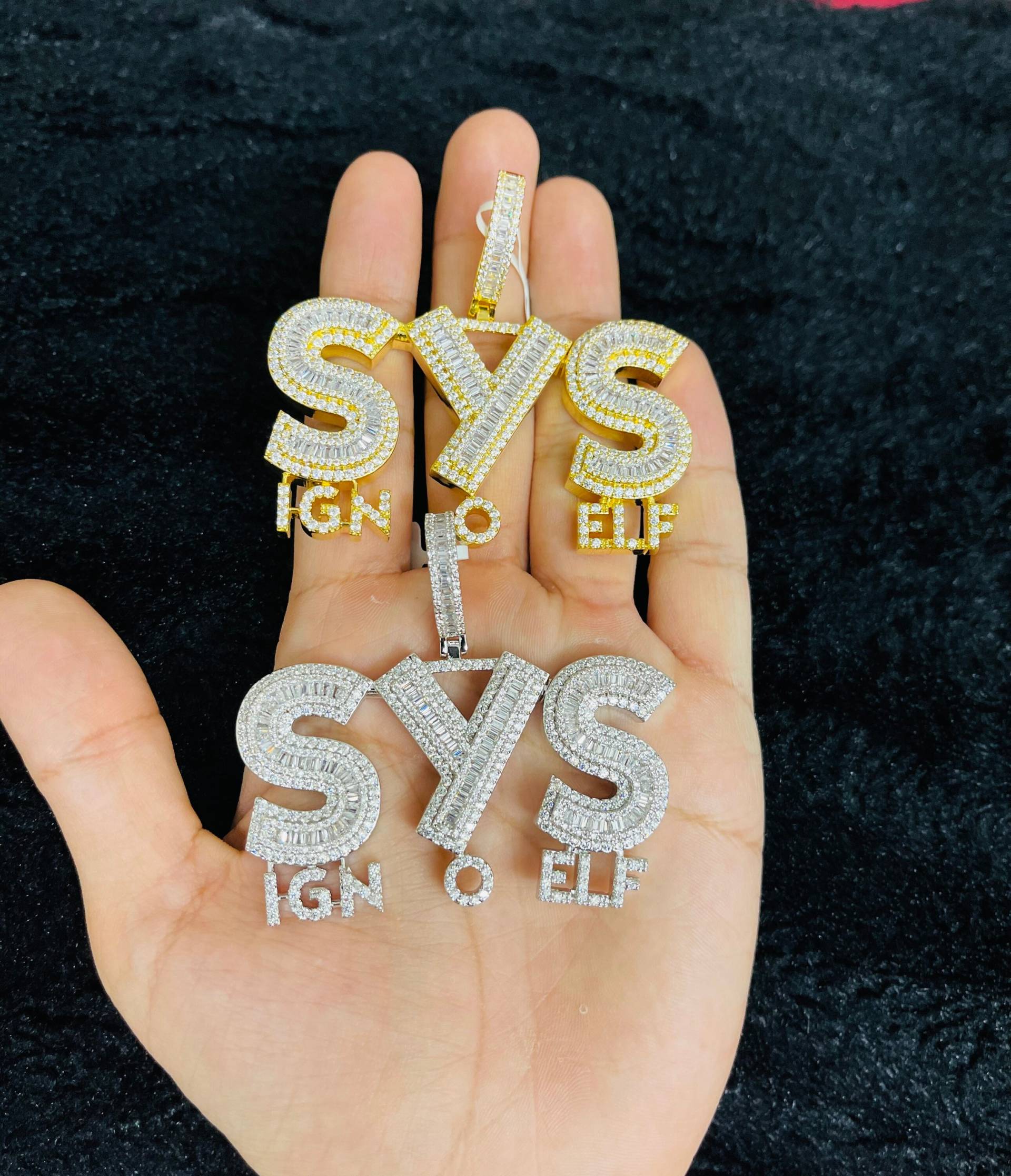 14K Gold Finish Sys Sign Yo Self Hip Hop Simulierter Diamant Anhänger Mit Seilkette von MyChoiceStore2012