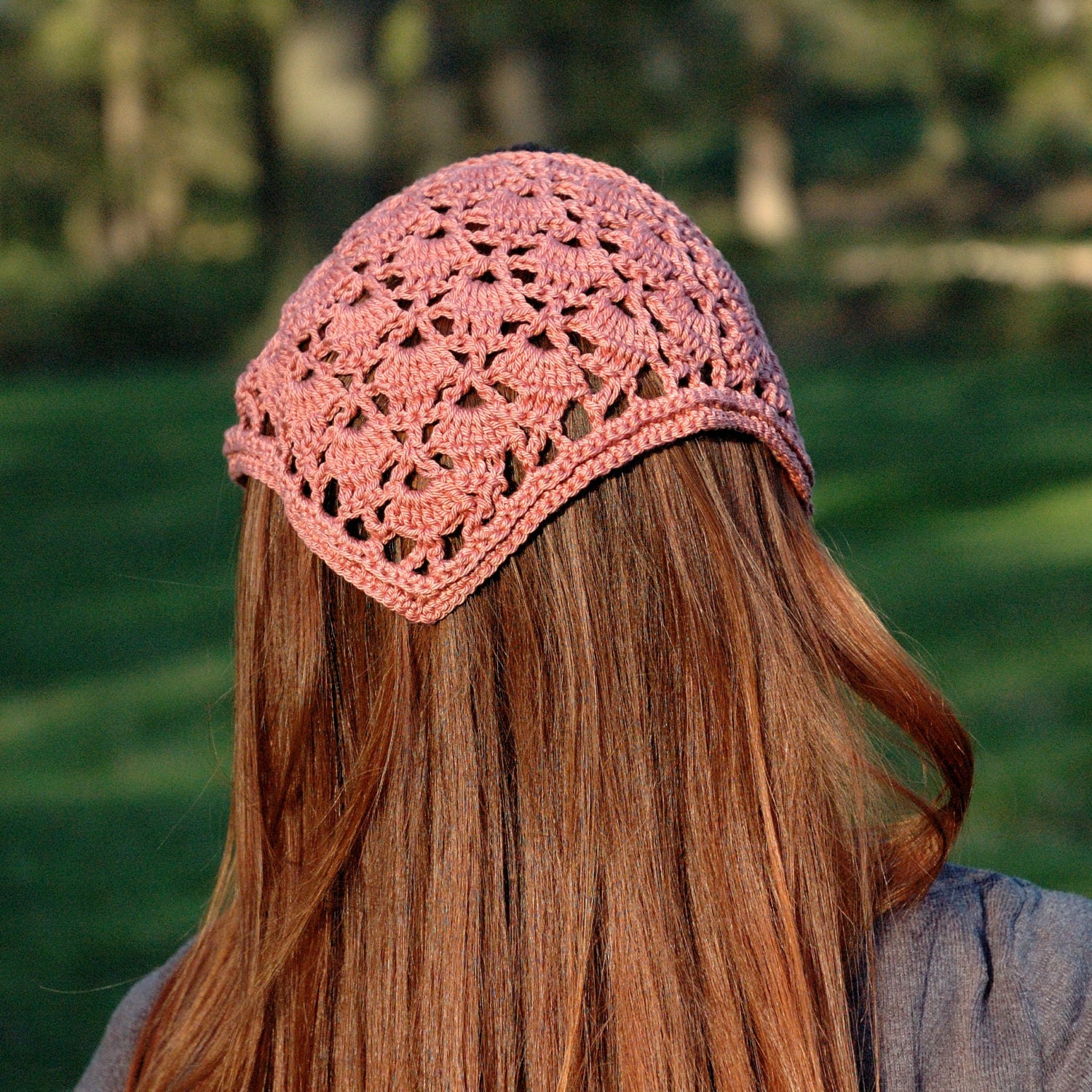 Häkelspitze Kopftuch Merzerisiertes Baumwoll-Haarbandana Häkelspitze Kopftuch Merzerisiertes Baumwoll-Haarbandana von MyComfyZone