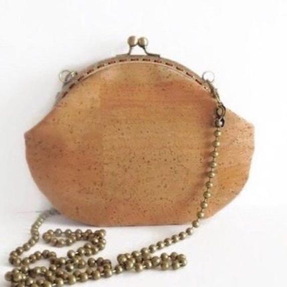 Kork Geldbörse Mit Schulter Crossbody Kette, Abendtasche, Vegane Geldbörse, Handgemachtes Geschenk Für Frauen von MyCottonHouse