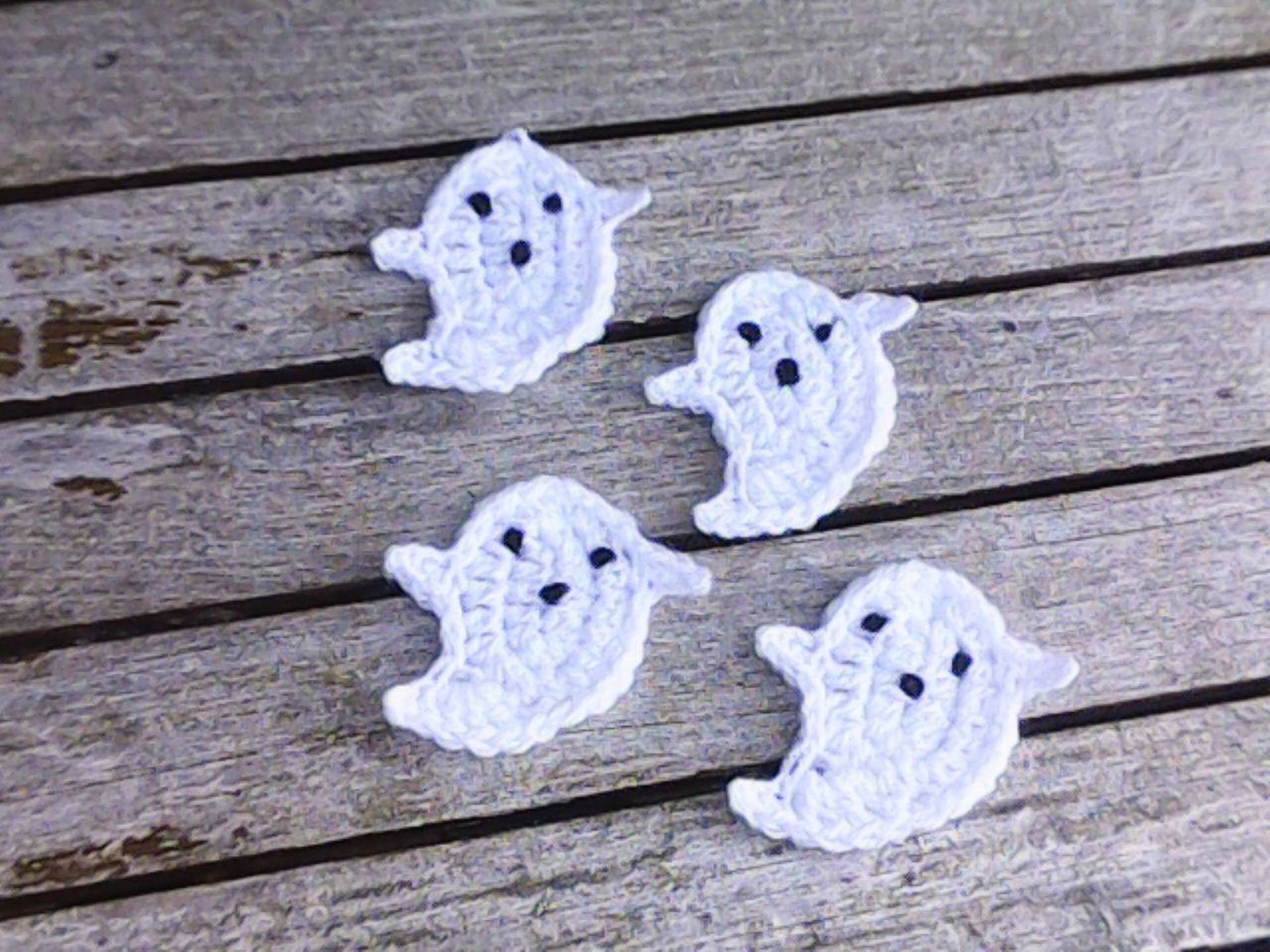 Häkeln Geist, Halloween Geist Gehäkelter Aufnäher, Herbst Dekor, Halloween-Dekor, Häkeln Patch, Applikation von MyCrochetings