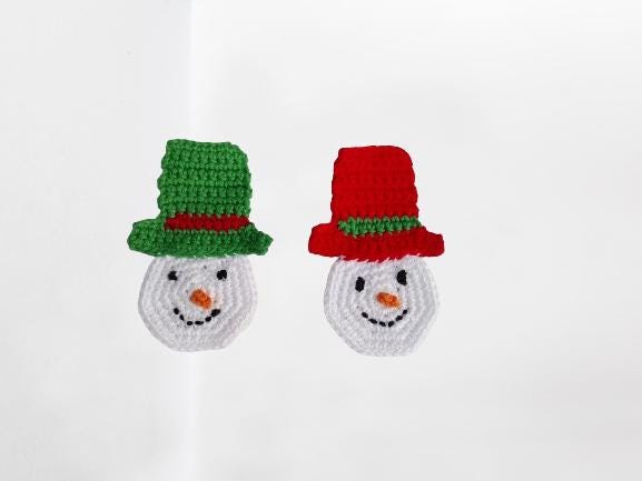 Schneemann Applikation, Schneemann Motiv, Weihnachten Kopf, Nähen, Baumwolle Applikation, Kartengestaltung, Scrapbooking von MyCrochetings