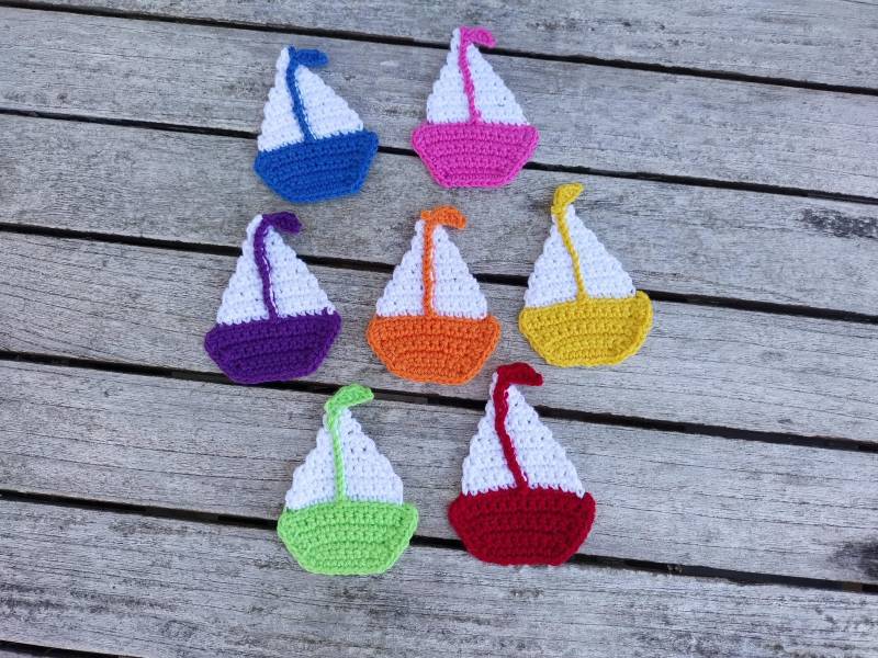 Segelboot-Aufnäher 7cm, Häkel-Applikation Für Maritime Projekte Segelboot-Aufnäher 7cm, Häkel-Applikation Für Maritime Projekte von MyCrochetings