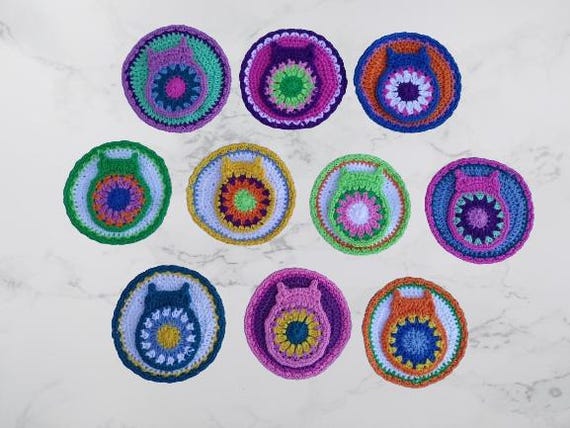 Uhu, Eule, Häkelbutton, Häkelapplikation, Aufnäher, Applikation, Häkelbild, Gehäkelter Gehäkelte Aufnäher Uhu, Eule, Häkelbutton, Häkelapplikation, Aufnäher, Applikation, Häkelbild, Gehäkelter Gehäkelte Aufnäher von MyCrochetings