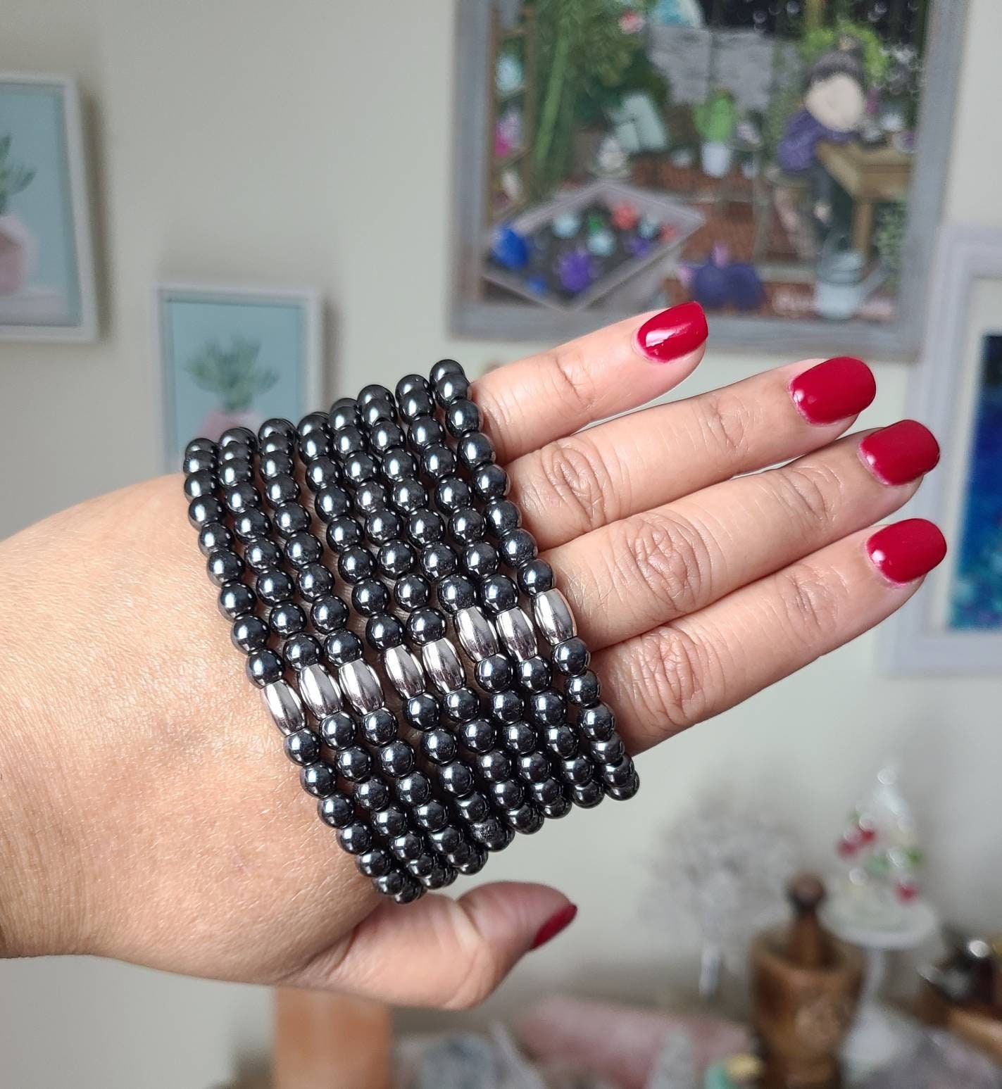 Hämatit Perlen Armband, Kristall Armband Hämatit Perlen Armband, Kristall Armband von MyCrystalRoomNY