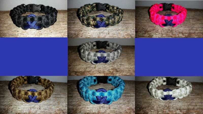 Colon Cancer Awareness 550 Paracord Survival Armband Dunkel Blaues Band von MyCustomParacord