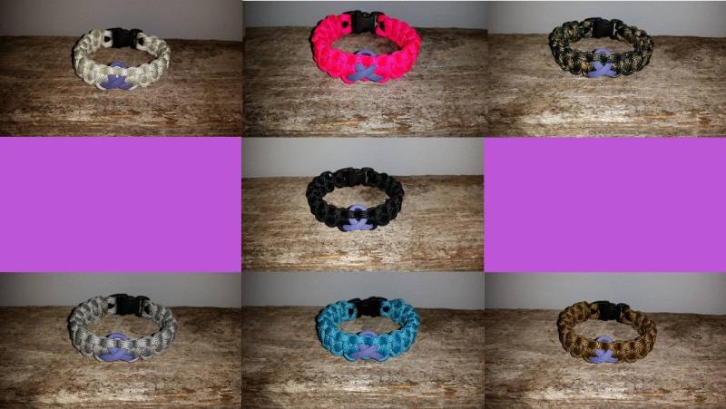 Hodgkin Lymphom Cancer Awareness 550 Paracord Überleben Armband Violet Multifunktionsleiste von MyCustomParacord