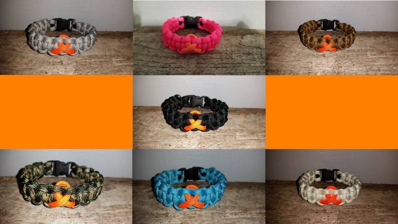 Leukämie/Nierenkrebs Multiplesklerose Ms Bewusstsein 550 Paracord Survival Armband Orange Ribbon von MyCustomParacord