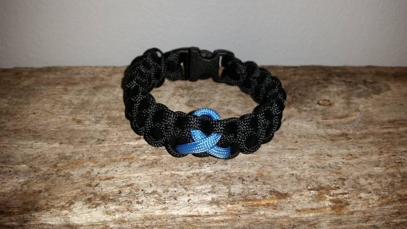 Prostata Cancer Awareness 550 Paracord Survival Armband Blau Lichtlinie von MyCustomParacord