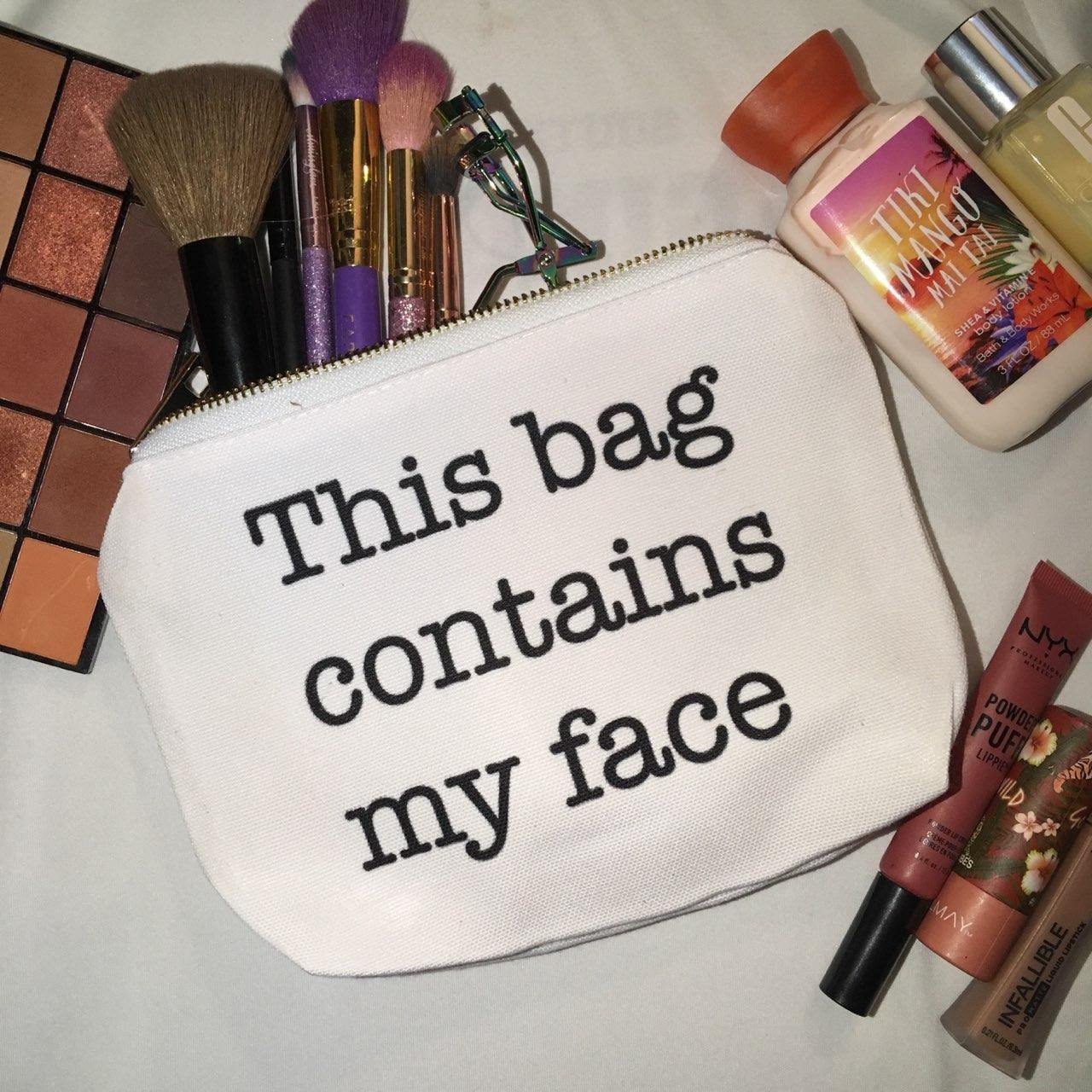 Lustige Kosmetiktasche/Make-Up Halter Diese Tasche Enthält Mein Gesicht Sachen Lustige Mit Reißverschluss Lustige Kosmetiktasche/Make-Up Halter Diese Tasche Enthält Mein Gesicht Sachen Lustige Mit Reißverschluss von MyCustomSwag
