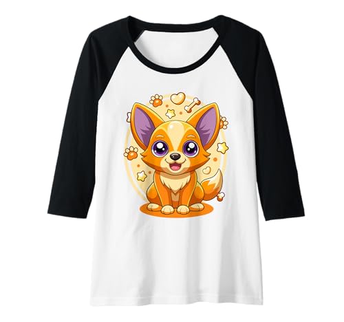 Damen Super Süßer Chihuahua im Comic Stil Raglan Damen Super Süßer Chihuahua im Comic Stil Raglan von MyCuteepet