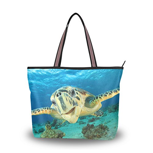MyDaily Damen Tote Schultertasche Sea Turtle Handtasche, Mehrfarbig - mehrfarbig - Größe: Large von MyDaily