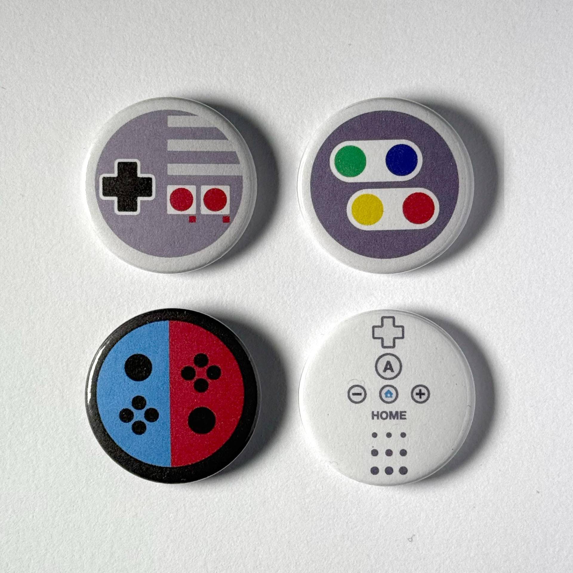 The Nintendo Controller Collection - 25 Mm Buttons Anstecker von MyDeadRobot