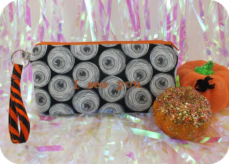 Ich Sehen Sie Augäpfel Bleistift Fall Make-Up Tasche Schwarz Grau Mit Glitzer von MyDearestLion