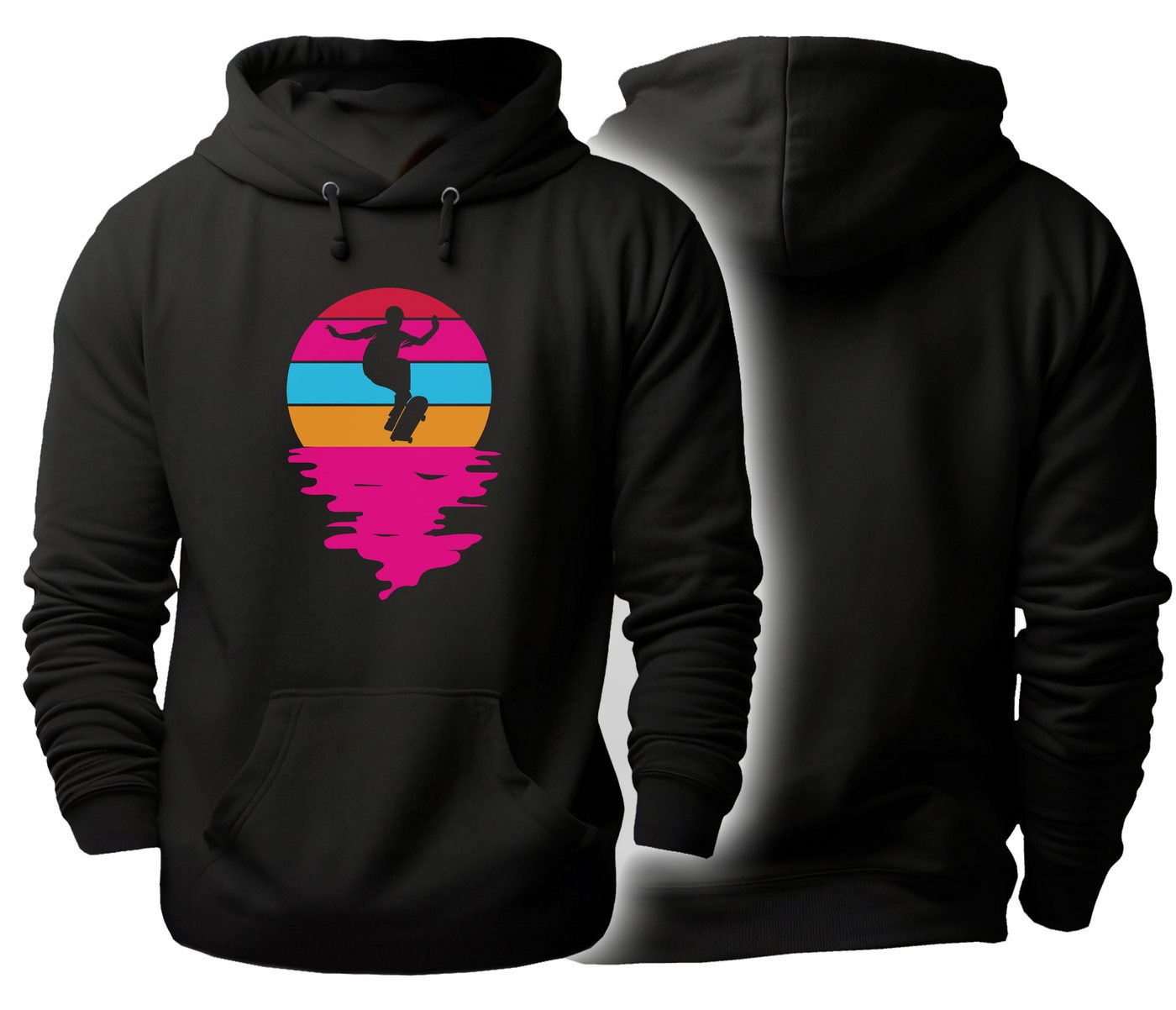 MyDesign24 Hoodie Damen Kapuzensweater - Retro Skater Sonnenuntergang Skater Pullover i527 MyDesign24 Hoodie Damen Kapuzensweater - Retro Skater Sonnenuntergang Skater Pullover i527 von MyDesign24