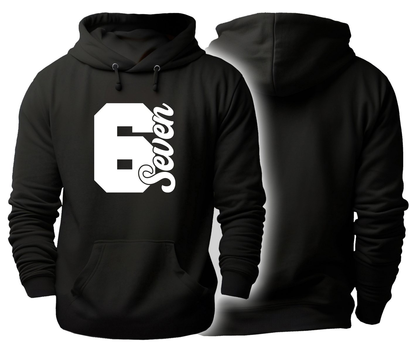 MyDesign24 Hoodie Herren und Damen Kapuzensweater 67 Hoodie - six seven i766 von MyDesign24