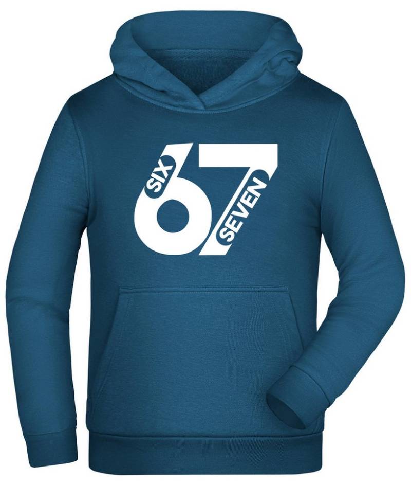 MyDesign24 Hoodie Kinder 67 Kapuzensweater Kapuzenpullover mit six seven Aufdruck i774 von MyDesign24
