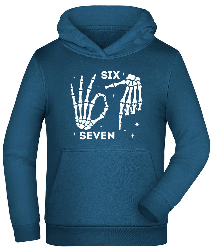 MyDesign24 Hoodie Kinder 6 7 Kapuzensweatshirt Kapuzenpullover mit six seven Aufdruck i772 von MyDesign24