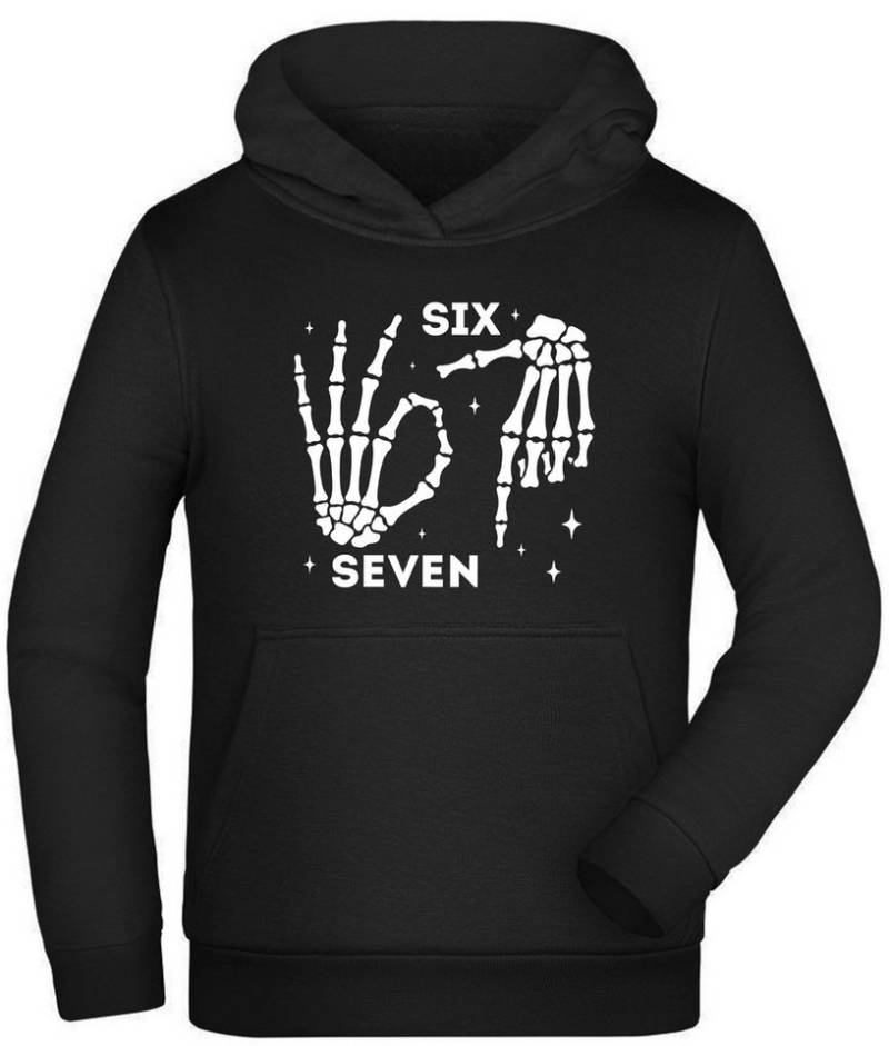 MyDesign24 Hoodie Kinder 6 7 Kapuzensweatshirt Kapuzenpullover mit six seven Aufdruck i772 von MyDesign24