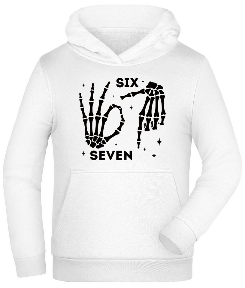 MyDesign24 Hoodie Kinder 6 7 Kapuzensweatshirt Kapuzenpullover mit six seven Aufdruck i772 von MyDesign24