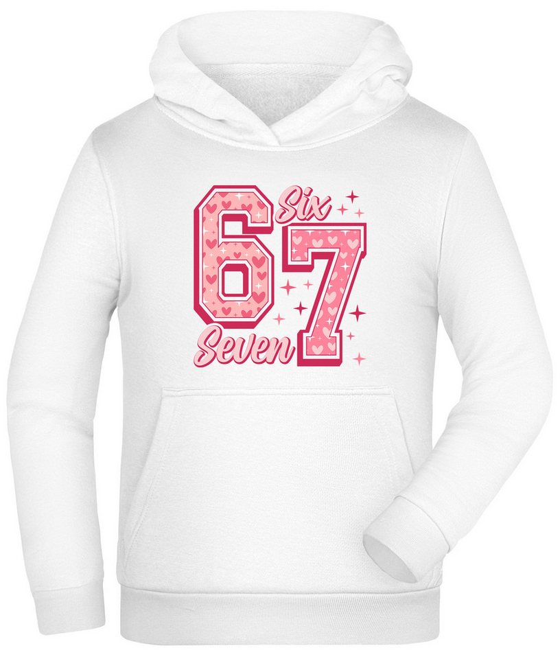 MyDesign24 Hoodie Kinder 67 Kapuzensweatshirt Kapuzenpullover mit six seven Aufdruck i776 von MyDesign24