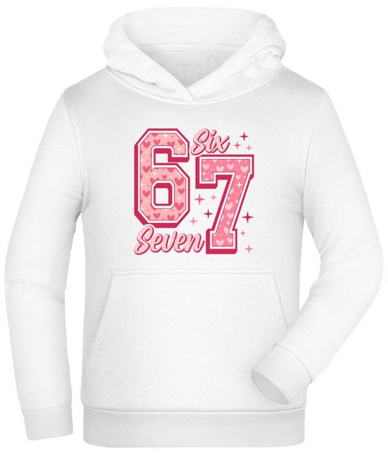MyDesign24 Hoodie Kinder 67 Kapuzensweatshirt Kapuzenpullover mit six seven Aufdruck i776 von MyDesign24