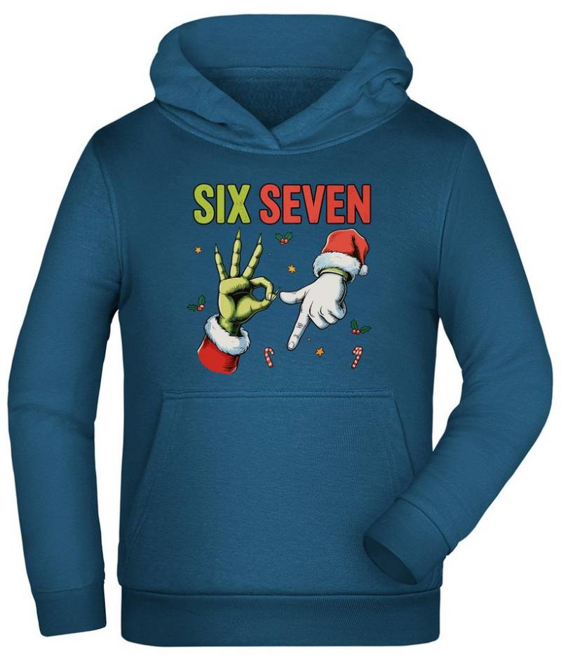 MyDesign24 Hoodie Kinder 67 Weihnachten Kapuzenpullover mit six seven Aufdruck i777 von MyDesign24