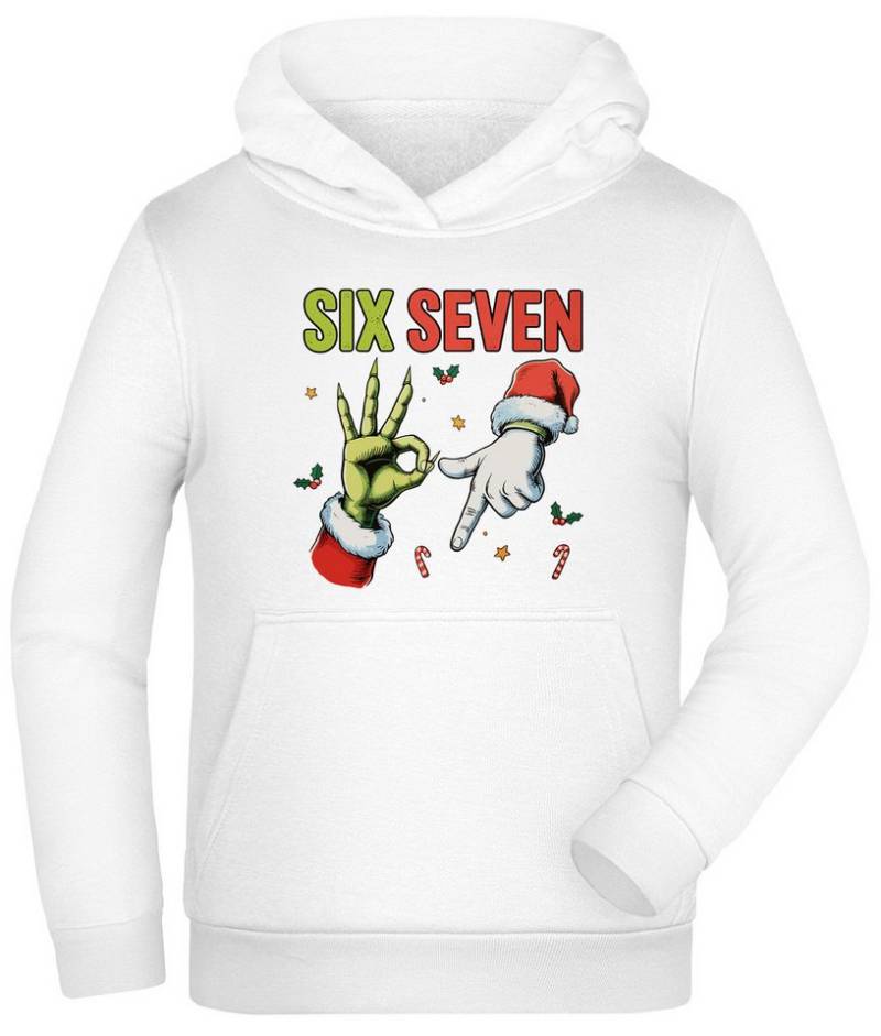 MyDesign24 Hoodie Kinder 67 Weihnachten Kapuzenpullover mit six seven Aufdruck i777 von MyDesign24