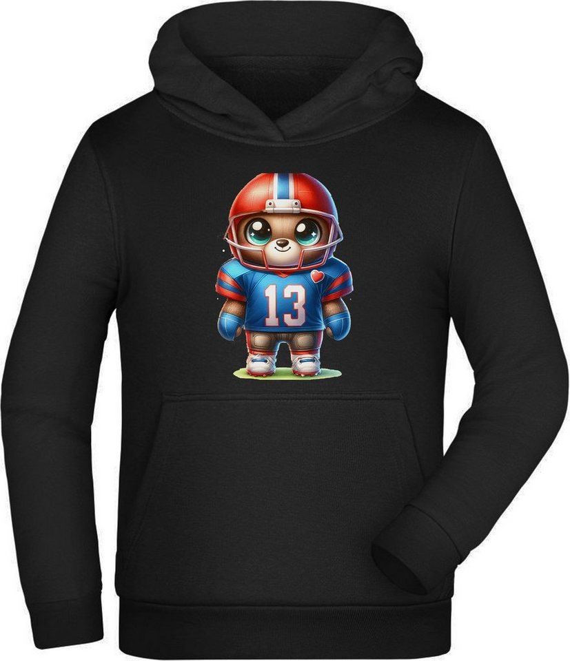 MyDesign24 Hoodie Kinder Kapuzen Sweatshirt - American Football Teddy Kapuzensweater mit Aufdruck, i492 von MyDesign24