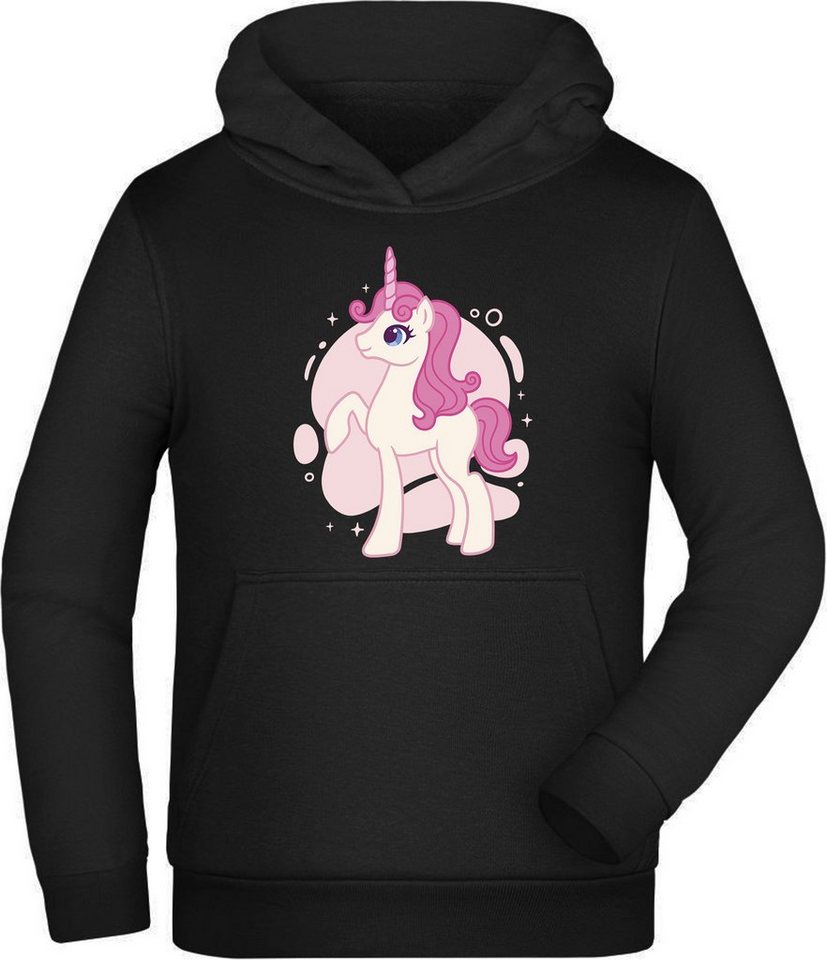 MyDesign24 Hoodie Kinder Kapuzen Sweatshirt Cartoon Einhorn Hoodie Kapuzensweater mit Aufdruck, i199 von MyDesign24