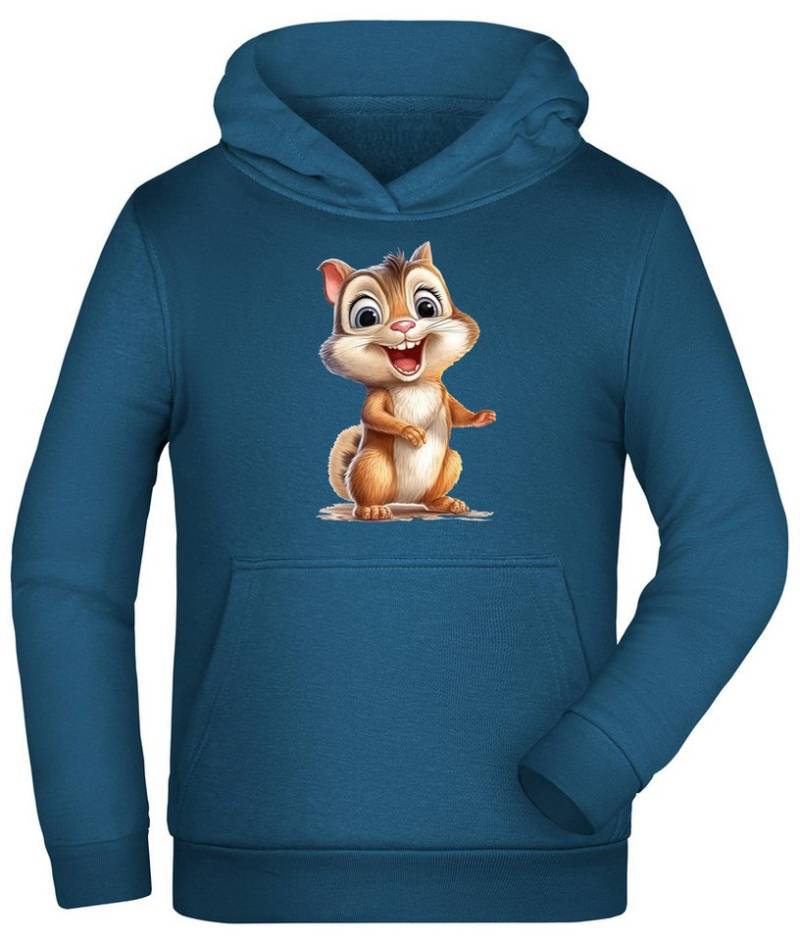 MyDesign24 Hoodie Kinder Kapuzen Sweatshirt - Eichhörnchen Hoodie für Kids Kapuzensweater mit Aufdruck i262 von MyDesign24