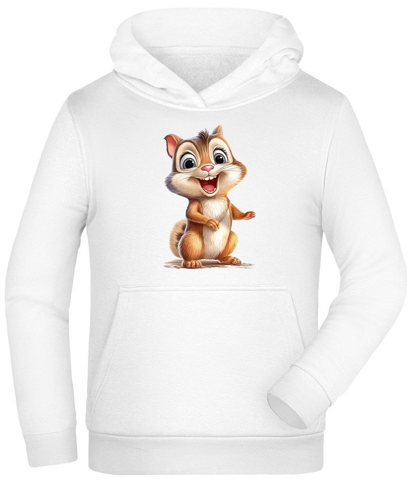 MyDesign24 Hoodie Kinder Kapuzen Sweatshirt - Eichhörnchen Hoodie für Kids Kapuzensweater mit Aufdruck i262 von MyDesign24