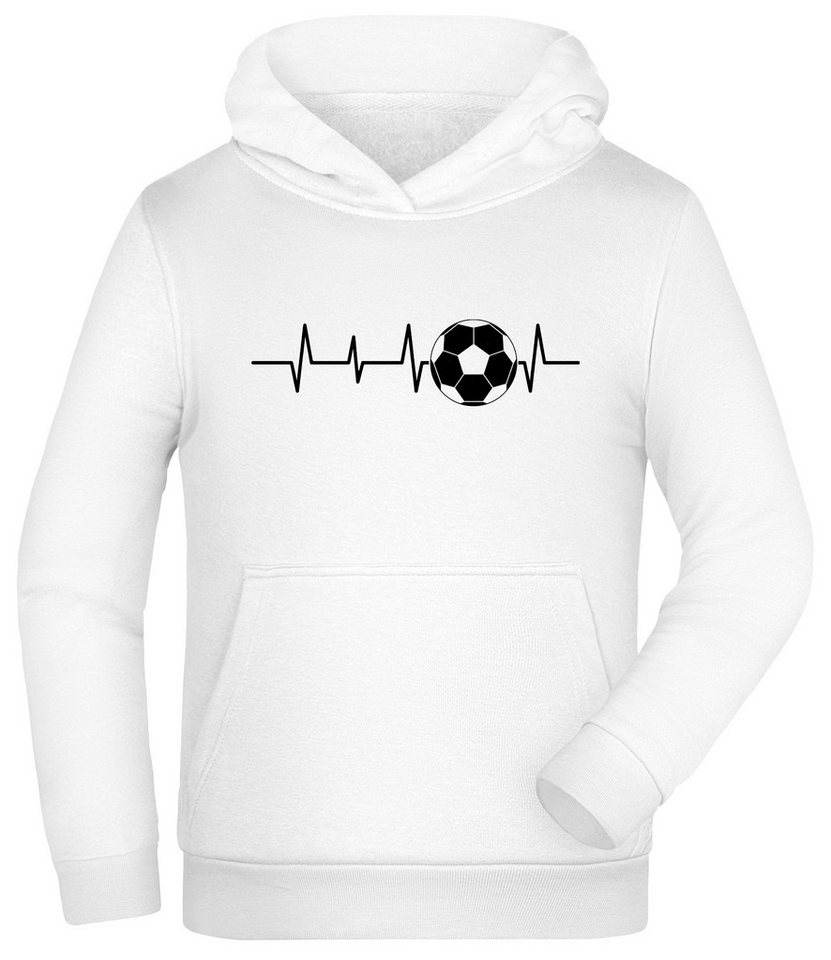 MyDesign24 Hoodie Kinder Kapuzen Sweatshirt - Fußball Herzschlag Kinder Hoodie Kapuzensweater mit Aufdruck i462 von MyDesign24