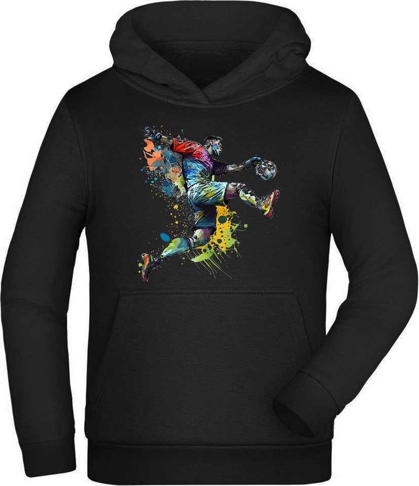 MyDesign24 Hoodie Kinder Kapuzen Sweatshirt - Fußball Hoodie Torwart in Ölfarben Kapuzensweater mit Aufdruck i476 von MyDesign24