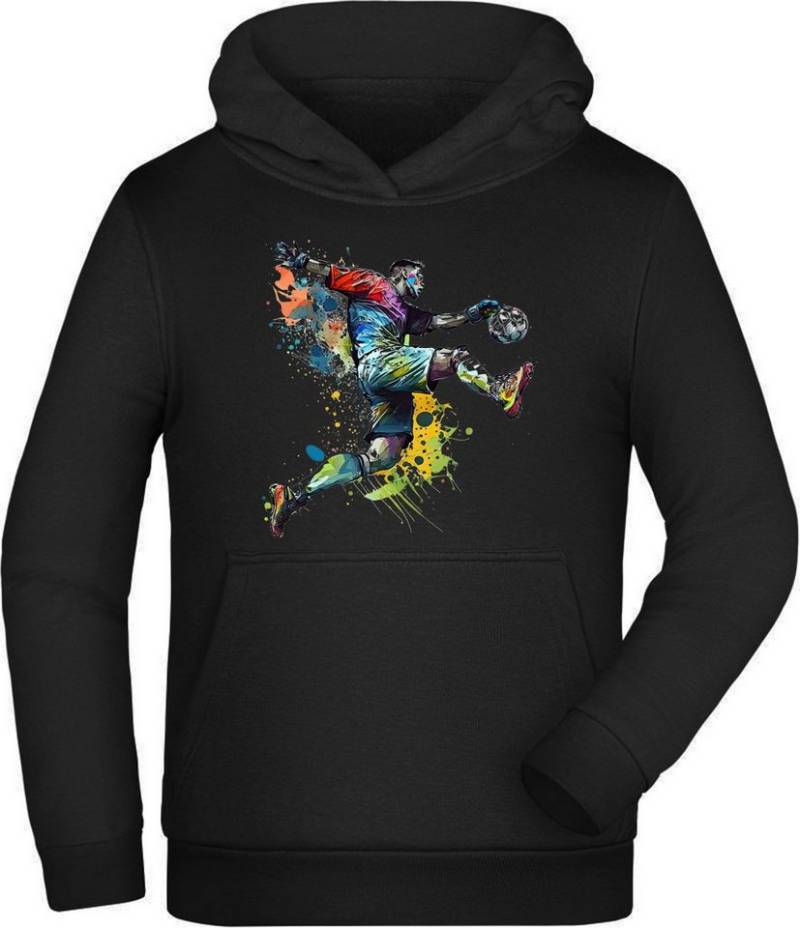 MyDesign24 Hoodie Kinder Kapuzen Sweatshirt - Fußball Hoodie Torwart in Ölfarben Kapuzensweater mit Aufdruck i476 von MyDesign24