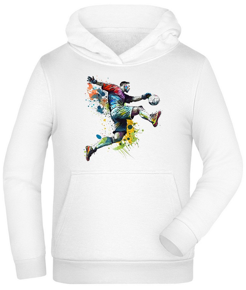 MyDesign24 Hoodie Kinder Kapuzen Sweatshirt - Fußball Hoodie Torwart in Ölfarben Kapuzensweater mit Aufdruck i476 von MyDesign24