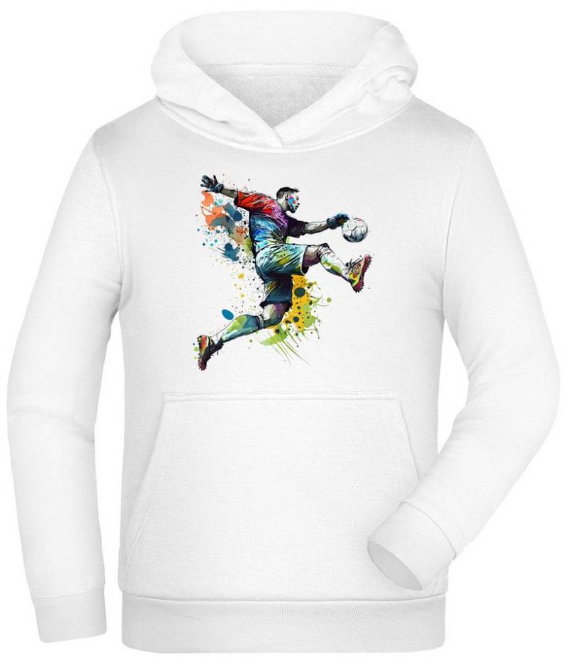 MyDesign24 Hoodie Kinder Kapuzen Sweatshirt - Fußball Hoodie Torwart in Ölfarben Kapuzensweater mit Aufdruck i476 von MyDesign24