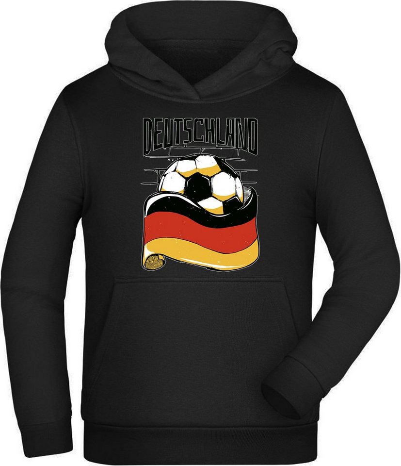 MyDesign24 Hoodie Kinder Kapuzen Sweatshirt - Fußball Hoodie mit Deutschland Flagge Kapuzensweater mit Aufdruck, i485 von MyDesign24