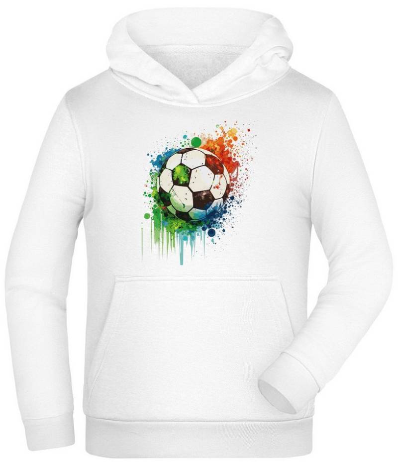 MyDesign24 Hoodie Kinder Kapuzen Sweatshirt - Fußball in Ölfarben Kapuzensweater mit Aufdruck i475 von MyDesign24