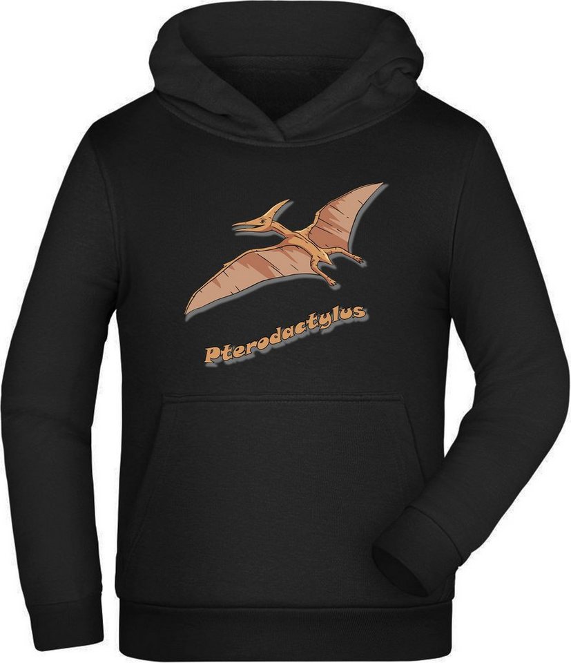 MyDesign24 Hoodie Kinder Kapuzen Sweatshirt - Mit Flugsaurier Pterodaktylus Kapuzensweater mit Aufdruck, i55 von MyDesign24