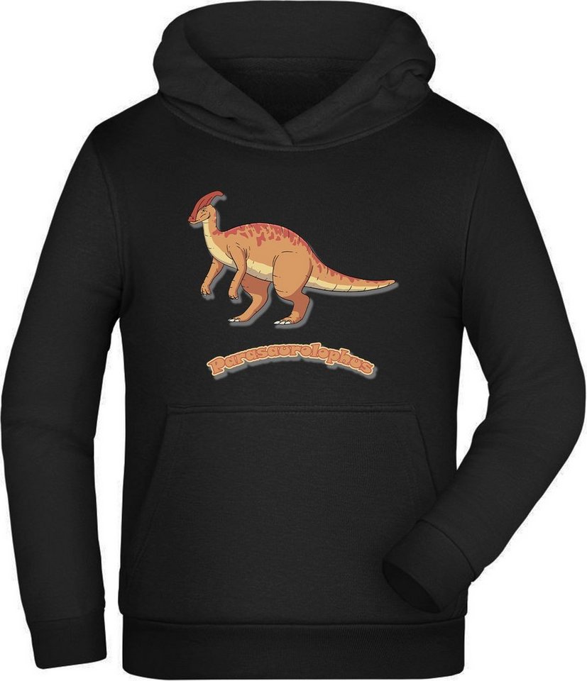 MyDesign24 Hoodie Kinder Kapuzen Sweatshirt - Mit Parasaurolophus Kapuzensweater mit Aufdruck, i65 von MyDesign24