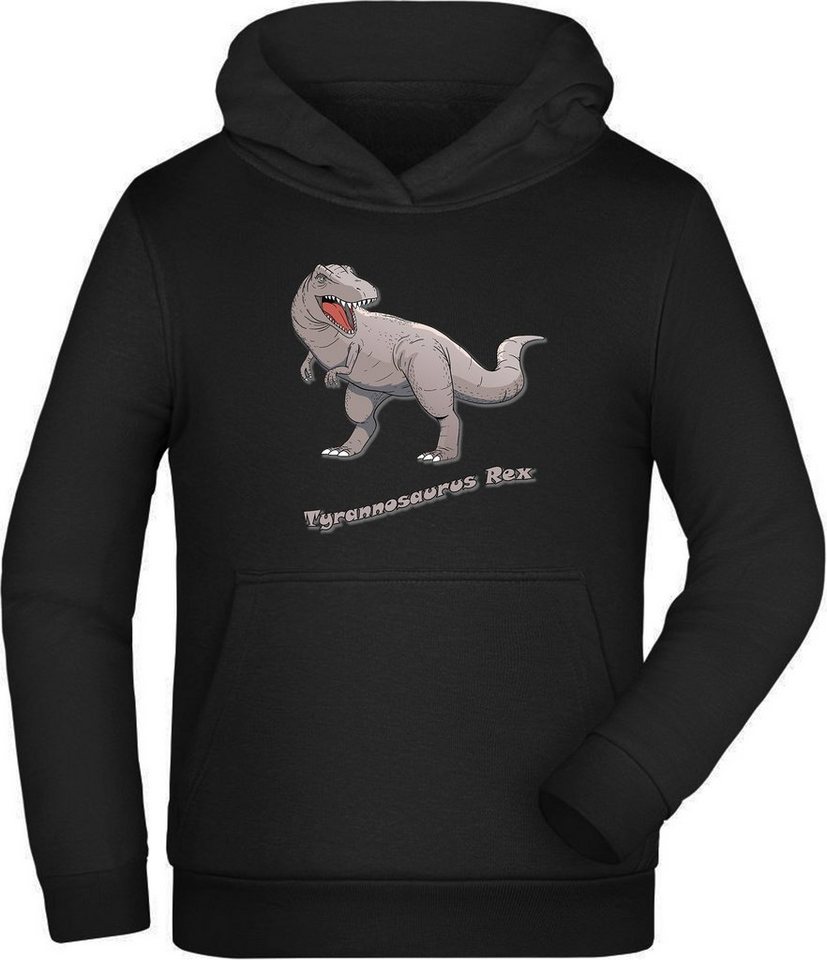 MyDesign24 Hoodie Kinder Kapuzen Sweatshirt - Mit Tyrannosaurus Rex Print Kapuzensweater mit Aufdruck, i53 von MyDesign24