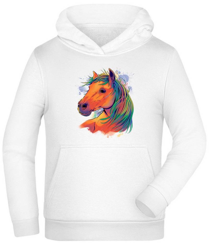 MyDesign24 Hoodie Kinder Kapuzen Sweatshirt Pferde Hoodie Pferdekopf in Ölfarben Kapuzensweater mit Aufdruck i167 von MyDesign24