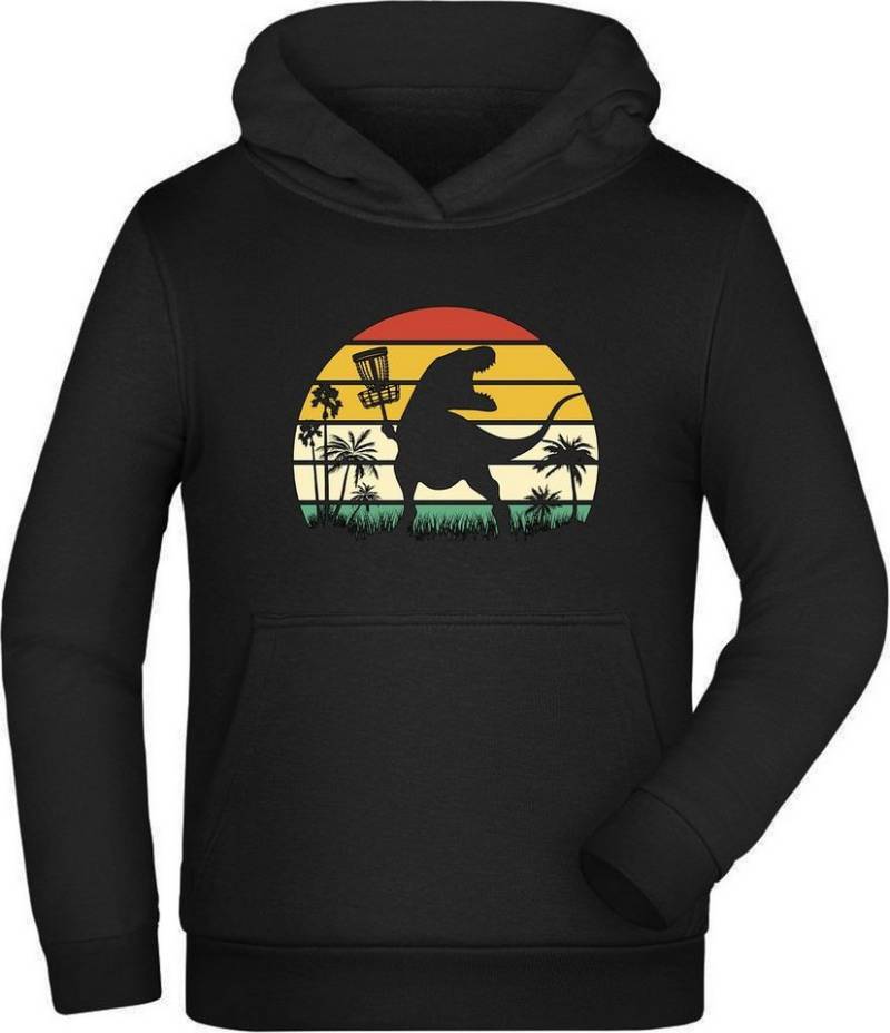 MyDesign24 Hoodie Kinder Kapuzen Sweatshirt - Retro mit T-Rex Schatten Kapuzensweater mit Aufdruck i34 von MyDesign24