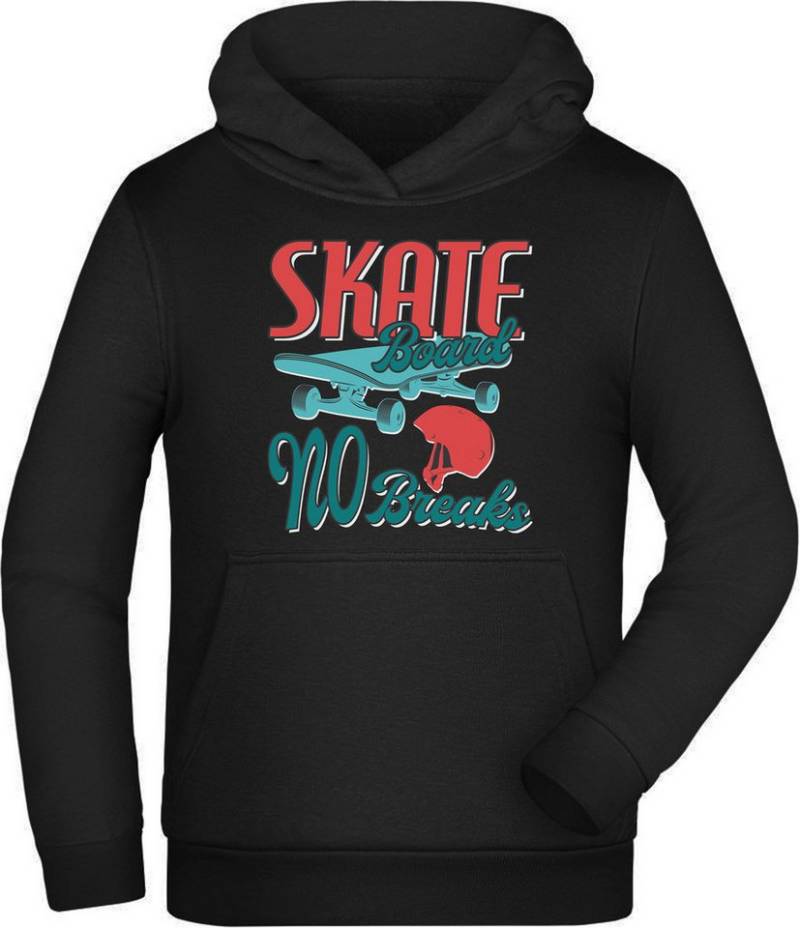 MyDesign24 Hoodie Kinder Kapuzen Sweatshirt Skater Hoodie "Skateboard no Breaks" Kapuzenpulli mit Aufdruck i517 von MyDesign24