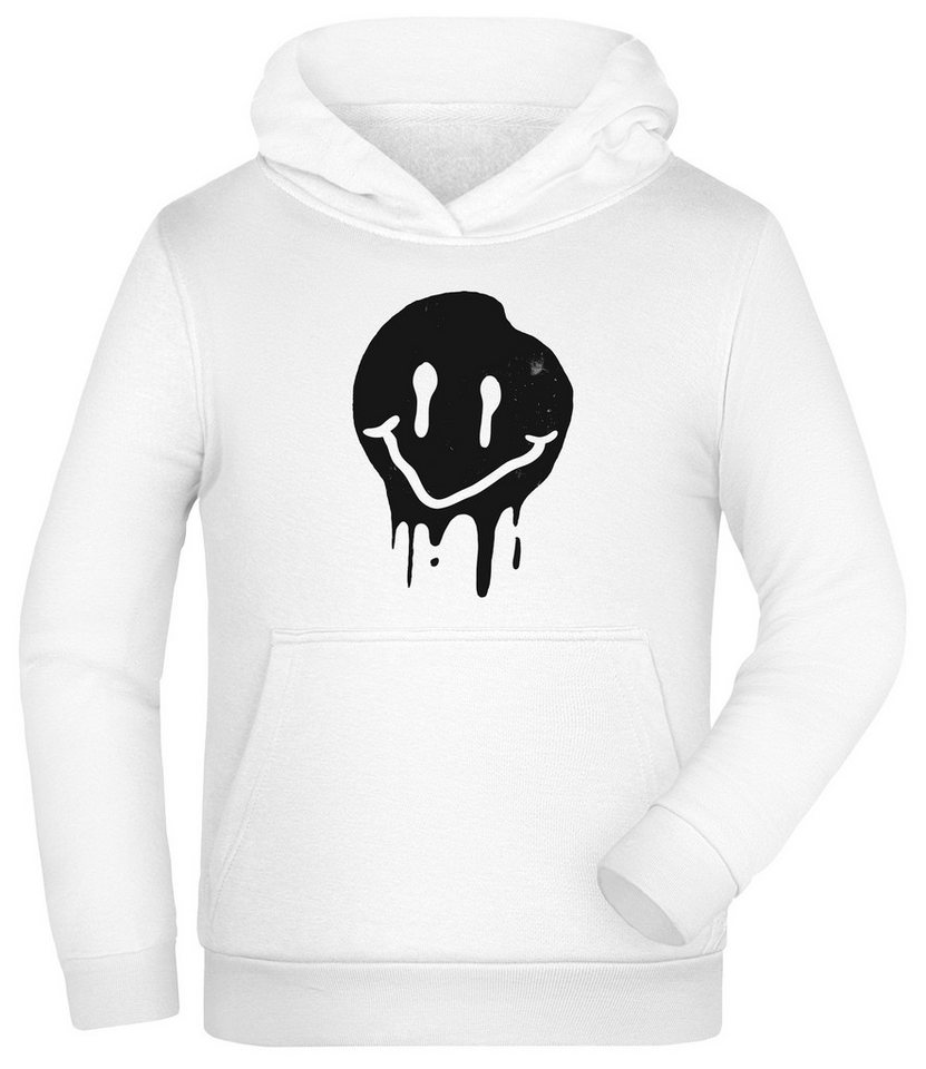 MyDesign24 Hoodie Kinder Kapuzen Sweatshirt zerlaufendes Gesicht - Kinder Hoodie Kapuzensweater mit Aufdruck i292 von MyDesign24