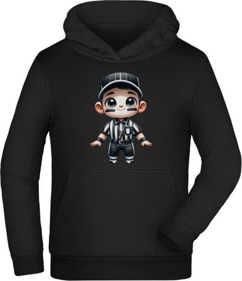 MyDesign24 Hoodie Kinder Kapuzenpulli - American Football Cartoon Schiedsrichter Kapuzensweater mit Aufdruck i493 von MyDesign24