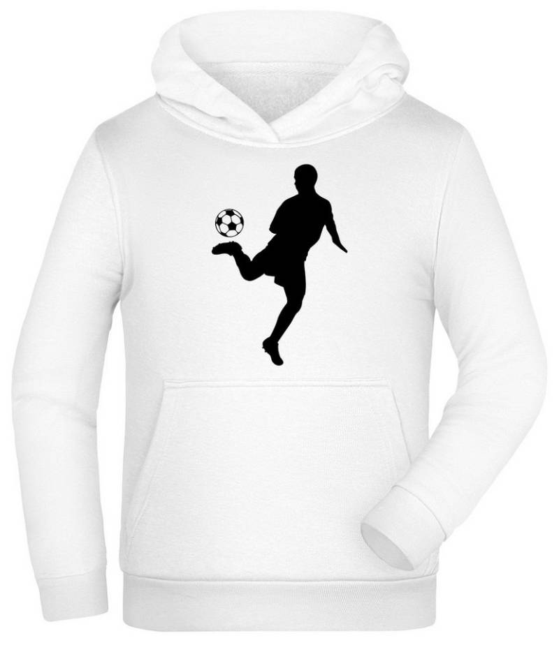 MyDesign24 Hoodie Kinder Kapuzenpullover - Fußball Hoodie mit Fussballer Silhouette Kapuzensweater mit Aufdruck i470 von MyDesign24